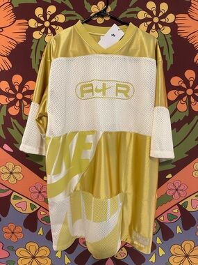 Nike Air Oversized Jersey Dress Gold NWT